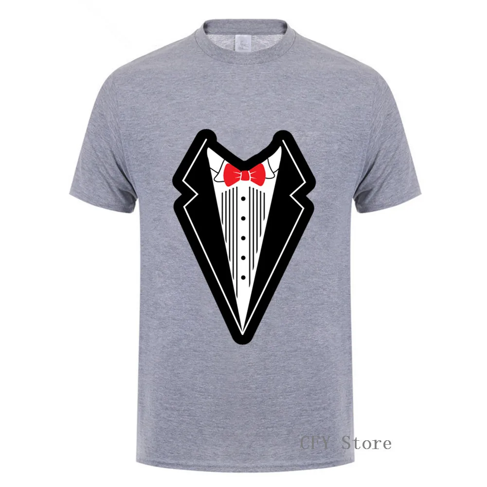 Лидер продаж 2019 костюм для смокинга галстук бабочка Мужская футболка хлопковые