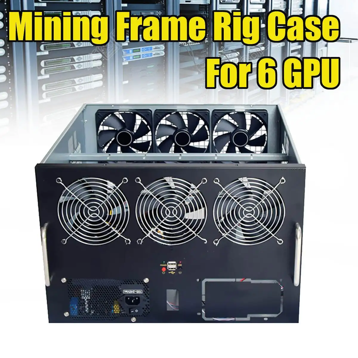 USB 2,0 DIY Двойной источник питания вентилятор горной рамки Rig Чехол для 6 GPU криптовалютный шахтер