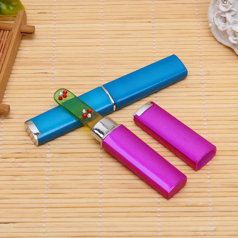 Средний стразы стеклянный лак для ногтей буферная пилка маникюра с Barrelled Box |