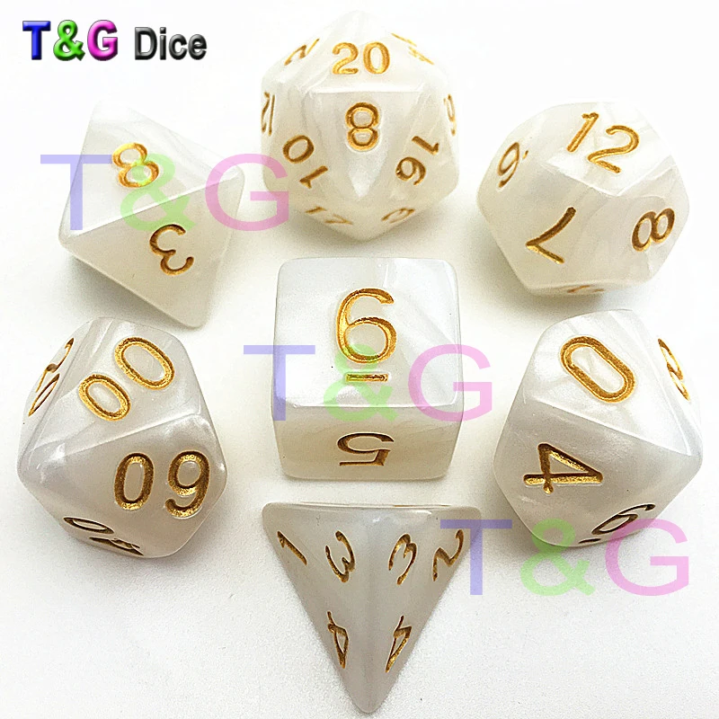 D& D эффект мраморной поверхности золотой цифровой D4 D6 D8 D10 D10% D12 D20 6 комплектов разных цветов с мешками для игральных костей