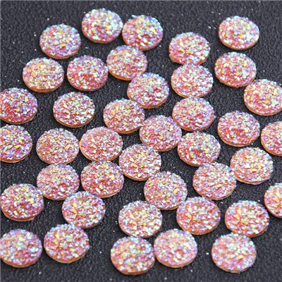 4 New Fashion 40pcs 12mm Mix Colors Natural Ore Style Flat Back Resin Cabochons For Bracelet Earrings Accessories - Цвет: 4