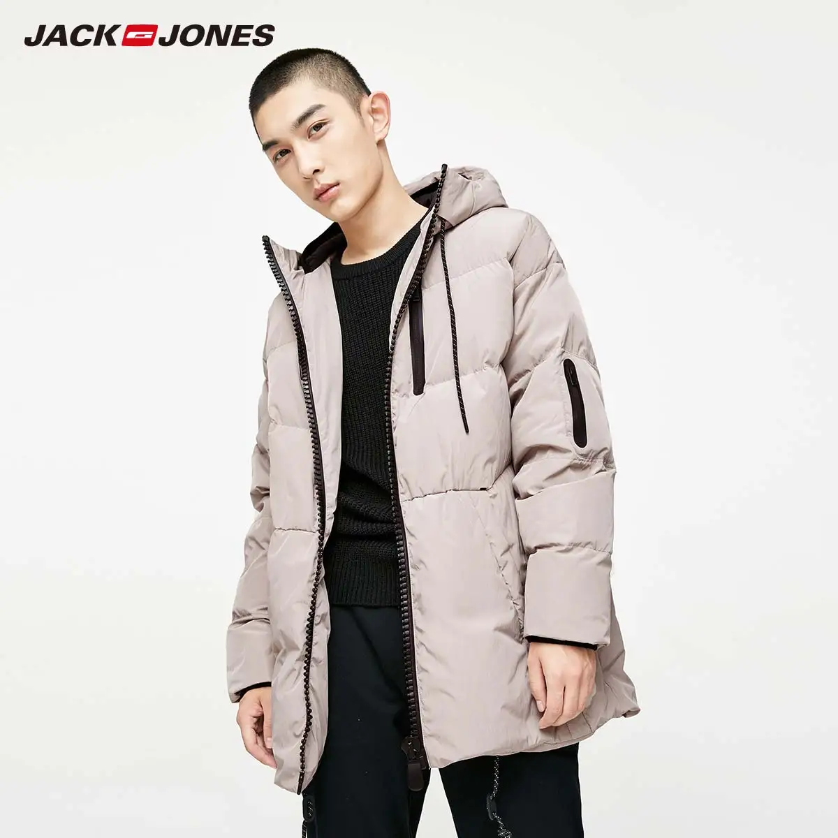 Toned Gray JackJones, мужская зимняя куртка-пуховик с капюшоном, мужская повседневная модная куртка,, брендовая новая мужская одежда 218312531 - Цвет: Toned Gray