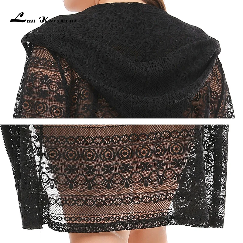 Длинный кардиган Lan Karswear однотонная накидка из шифона с жемчугом большие размеры