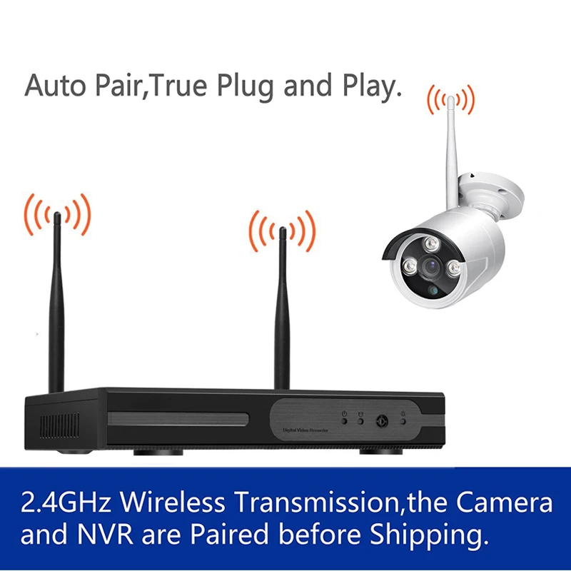 NVR Наборы 4ch 1080 P CCTV Системы HD 720 ip-камера Беспроводной наблюдения WI-FI P2P Открытый ИК
