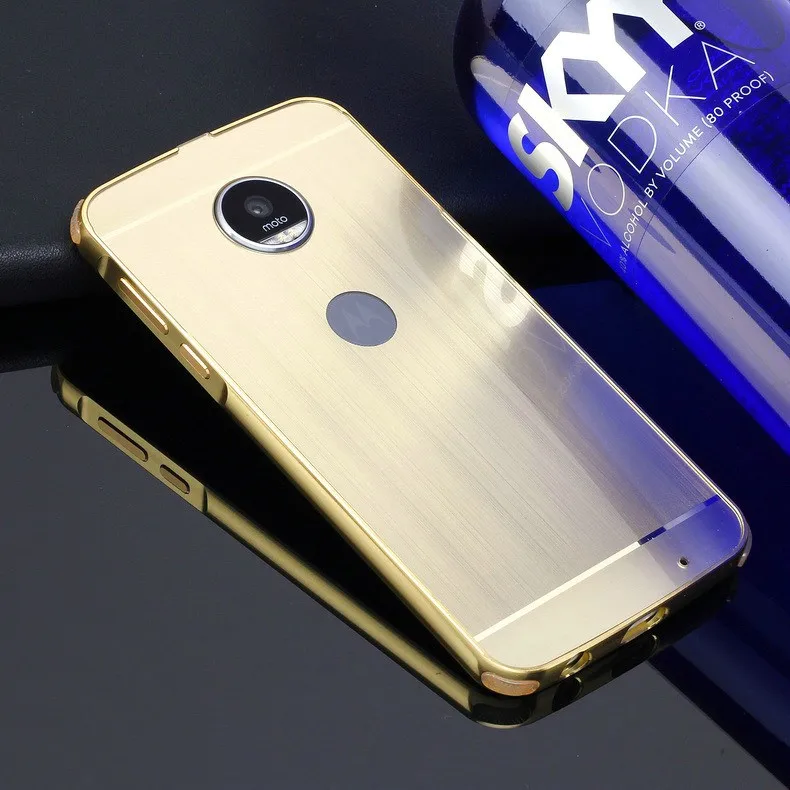 Для Motorola MOTO Z Play XT1635 Z3 Play Z2 force PC задняя крышка для Z2 Play металлический бампер рамка зеркальный эффект чехол