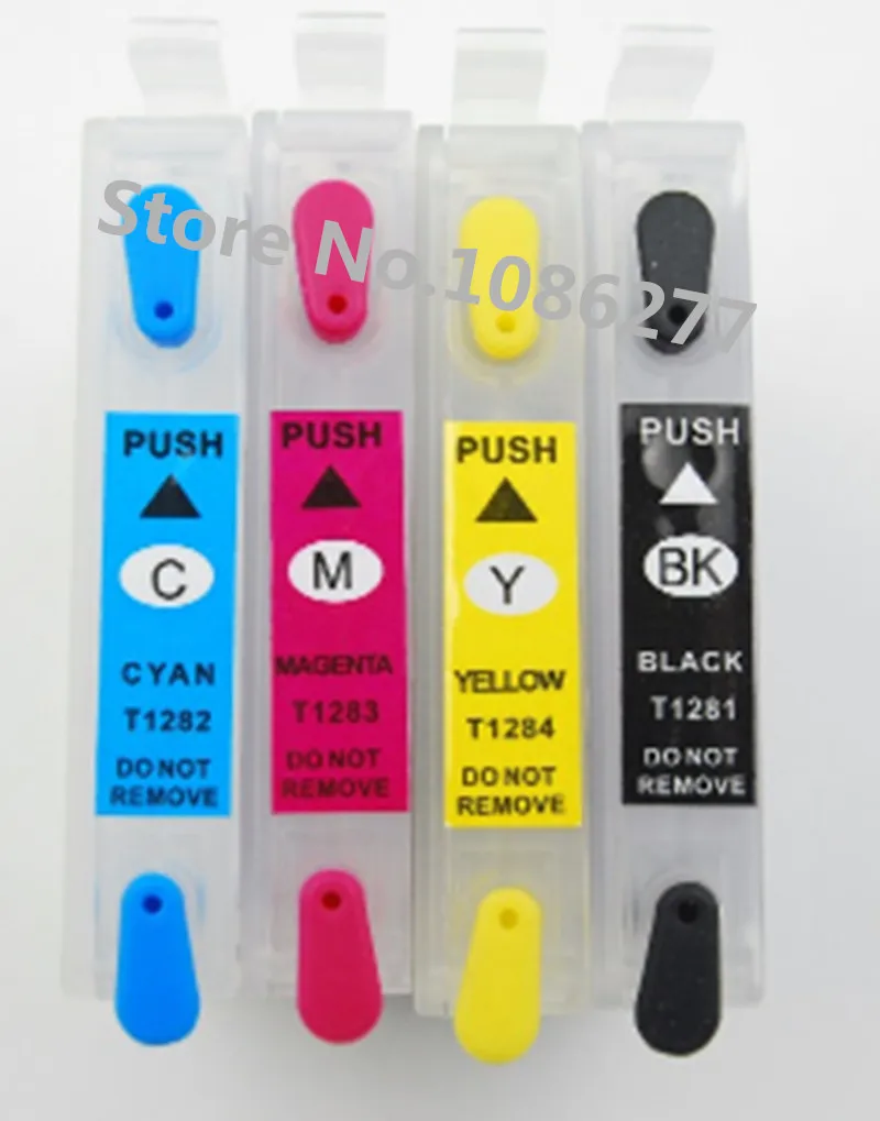 4 шт. многоразового картридж для T1281 T1282 T1283 T1284 для Epson Stylus S22 SX130 SX125 SX235W SX435W SX425W BX305F BX305FW