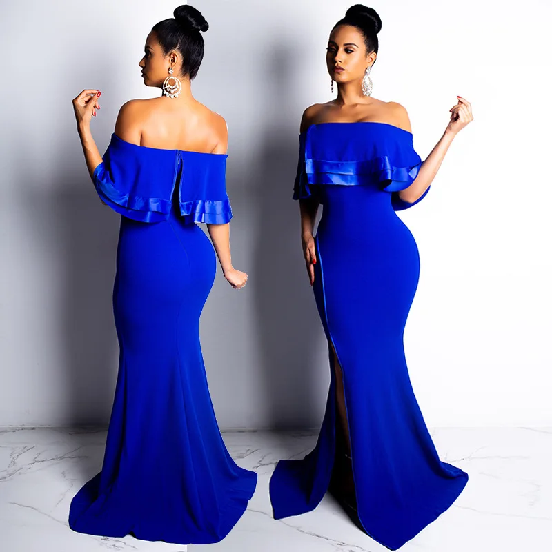 Sexy Sleeveless Strapless Dresses Woman Party Night Ruffles Zip Asymmetrical Maxi Runway Dress Patchwork Solid Spring Vestido | Женская