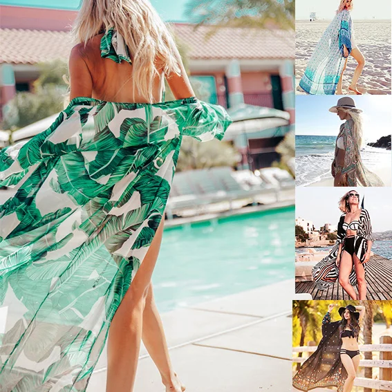 Ванный комплект бикини Cover Up 2019 парео пляжное летние купальники Для женщин