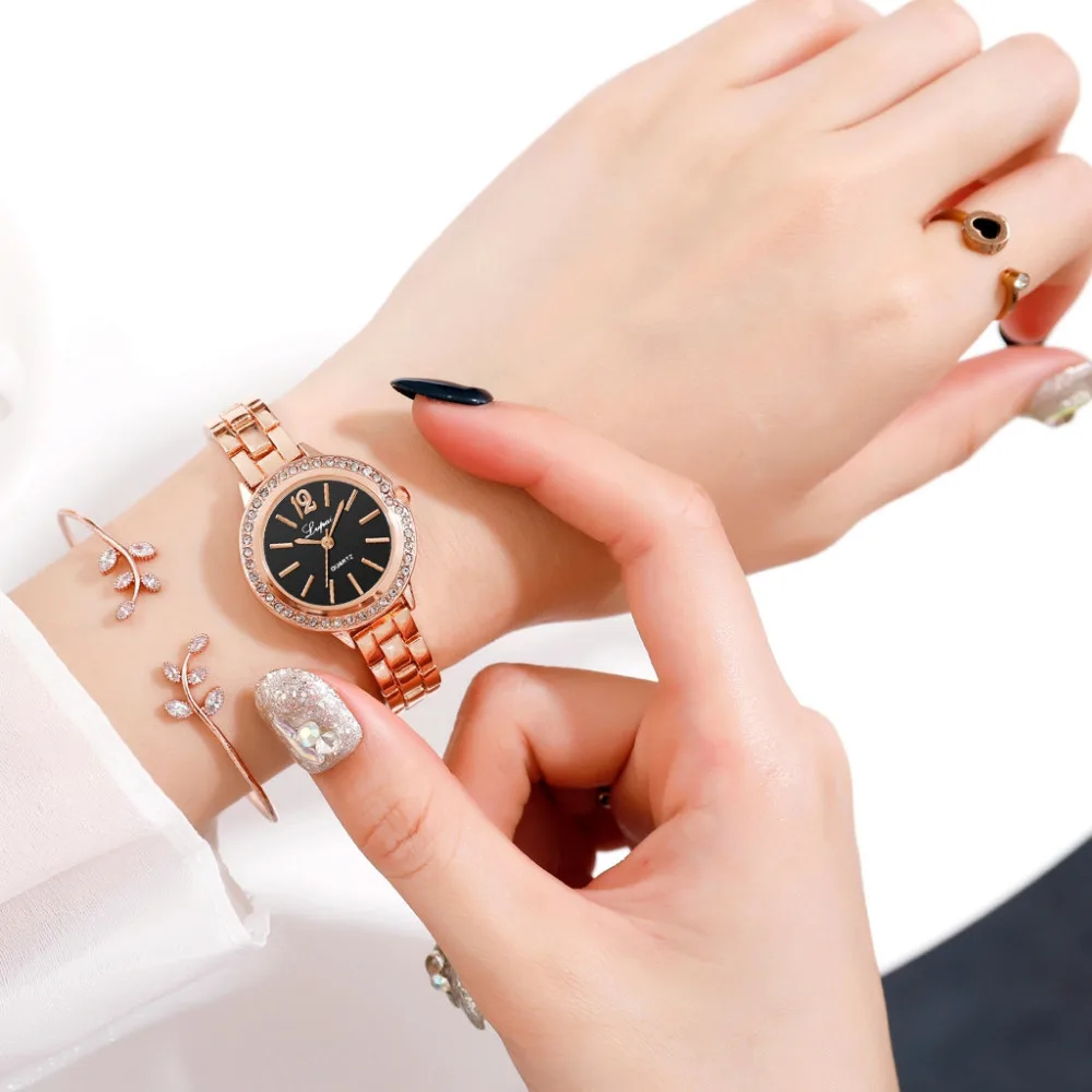 

Fashion Ladies Women Unisex Stainless Steel Rhinestone Quartz Wrist Watch Wristwatch Clock Gift Valentine Gift Dropshipping *E