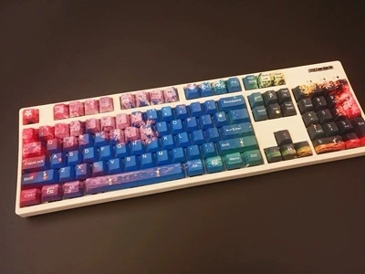 1 set 60/87/104 keys Night Sakura PBT Dye Sublimation Keycaps mechanical keyboard Key caps for MX switch
