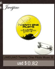 JWEIJIAO Twenty One Pilots музыкальная группа знак брошь с символом значок стеклянный кабошон купол для сумки одежда декоративные шпильки для фанатов TO25