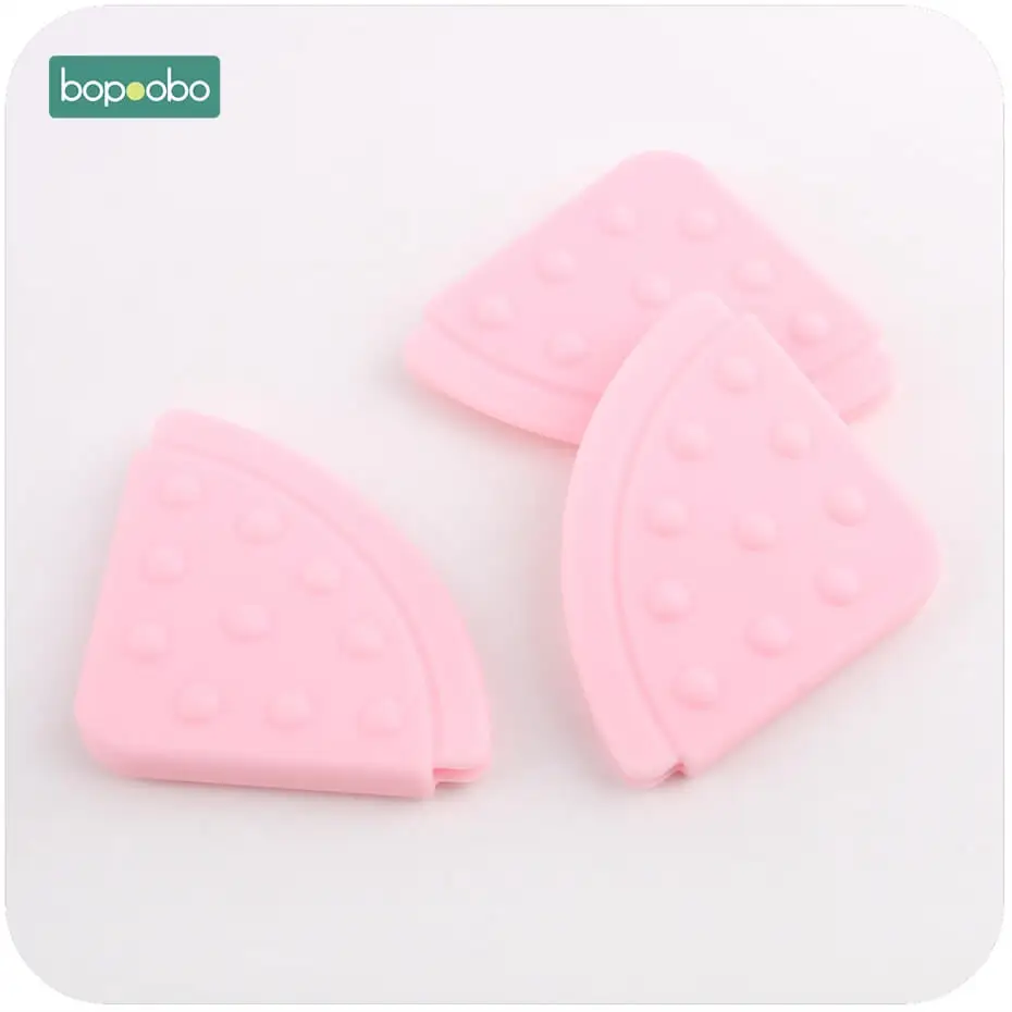 pink corner Bopobo 3 шт. Подвеска-прорезыватель для зубов нагрудники Аксессуары детский Прорезыватель в виде уголка Прорезыватель без BPA Безопасный и натуральный сплошной цвет детский Прорезыватель - Цвет: pink corner