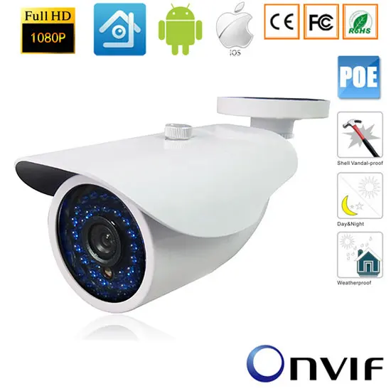 IP камера видеонаблюдения H.265/H.264 FULL HD 1080P 2 0 мегапикселей onvif HI3516E 24IR наружная DC 12 В/48