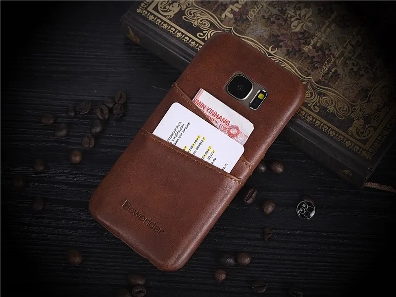 Кожаный чехол Beworlder для Samsung Galaxy S7 Edge задняя крышка винтажные сумки телефона слот