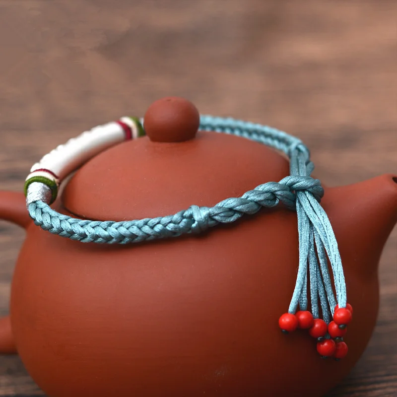 LKO красочные веревки Настоящий Серебряный Ом Мани Падме Хум для мужчин и женщин