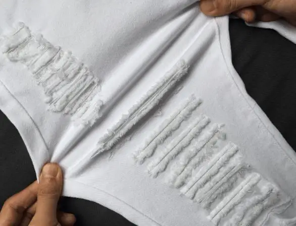 

Skinny Stretchy Hole Pencil Pants Distressed Jeans White Ripped Denim Pants Sexy Female High Waist Slim Trousers Women D190