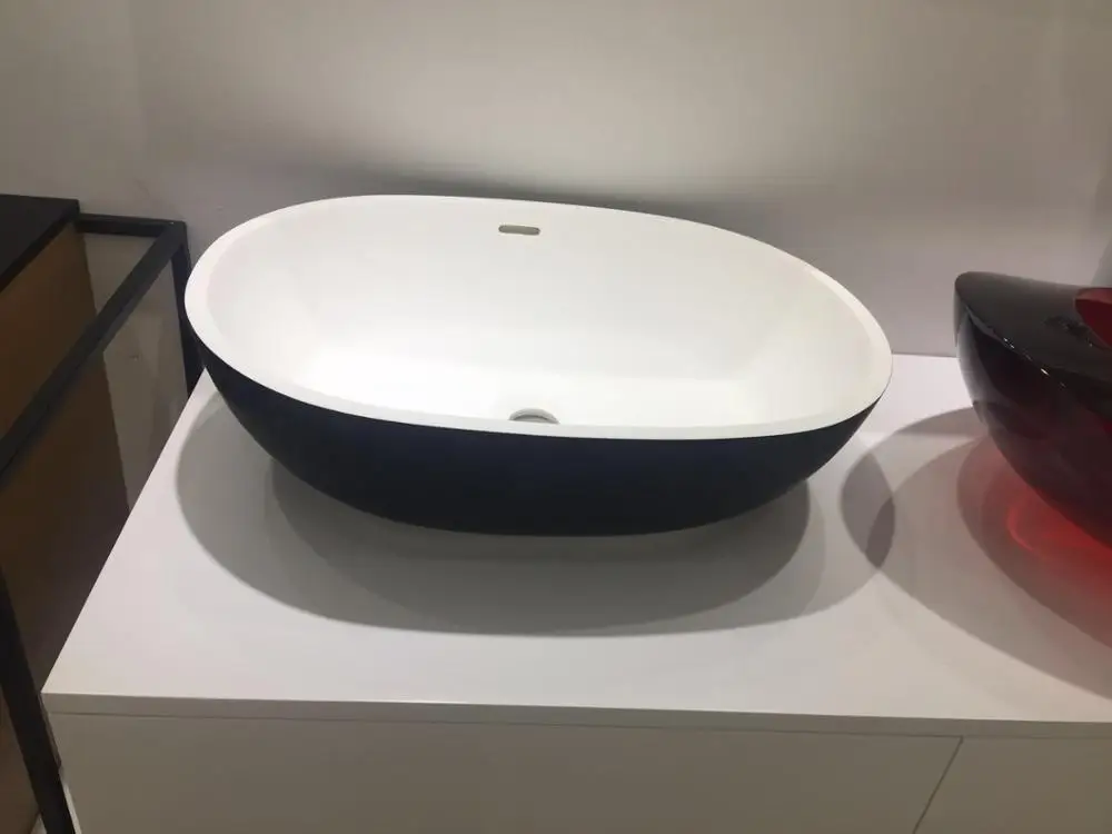 

555 x 400 x 155mm CUPC Approval Oval Counter top Solid Surface Washbasin Corian Acrylic Resin Vessel Sink RS38888