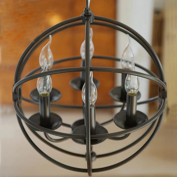 Уникальный подвесной светильник в виде черного шара американском стиле