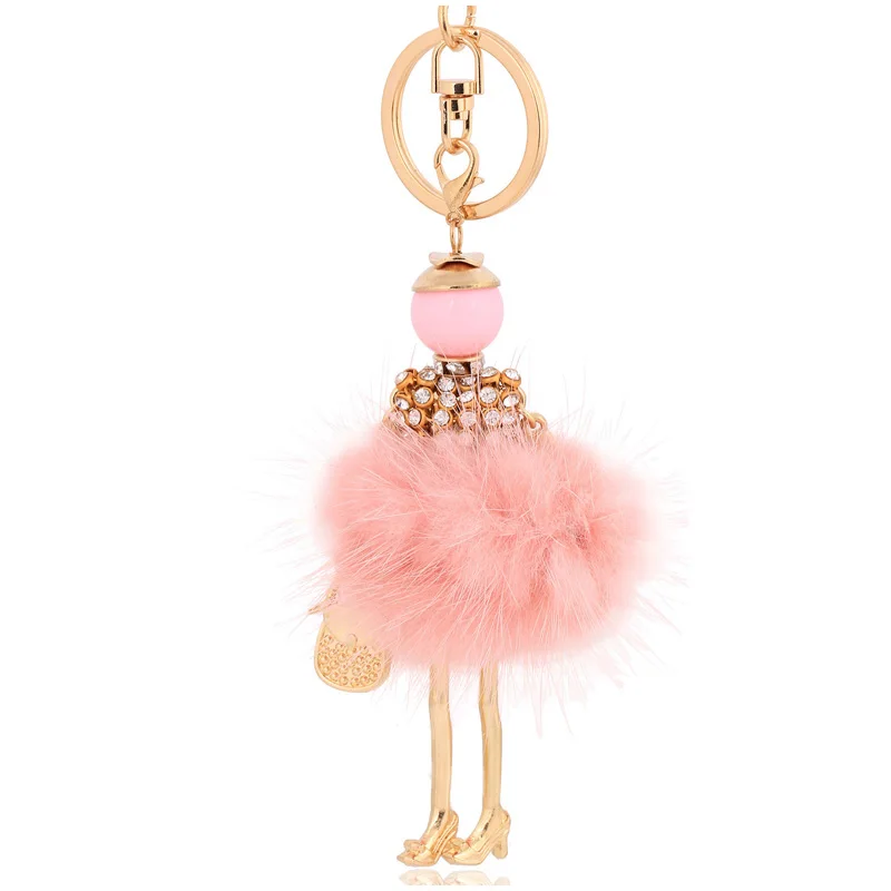Брелок с меховым помпоном для женской сумки|fur ball keychain|ball keychainkeychain for women |