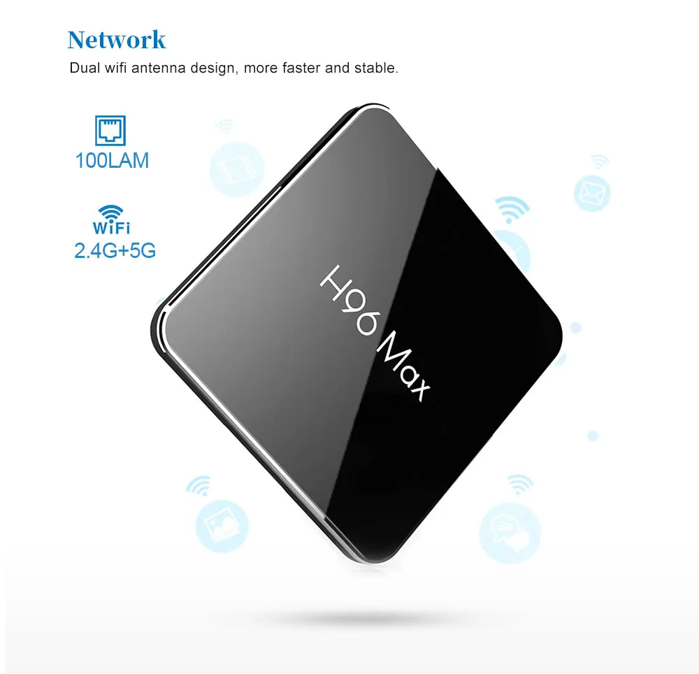 H96 Max x2 caja de tv inteligente Android 8,1 четырехъядерный процессор Amlogic S905X2 LPDDR4 4 Гб 64 Гб 2,4G y 5 ГГц Wifi 4 K ТВ-приставка