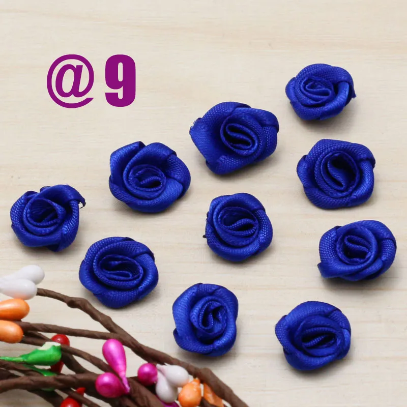 9 color 200 шт./лот Лидер продаж 17 Цвета для Палочки DIY Мини Розы атласной лентой розы/отделка/куклы/Свадьба /платье/ремесло/лук - Цвет: 9 color
