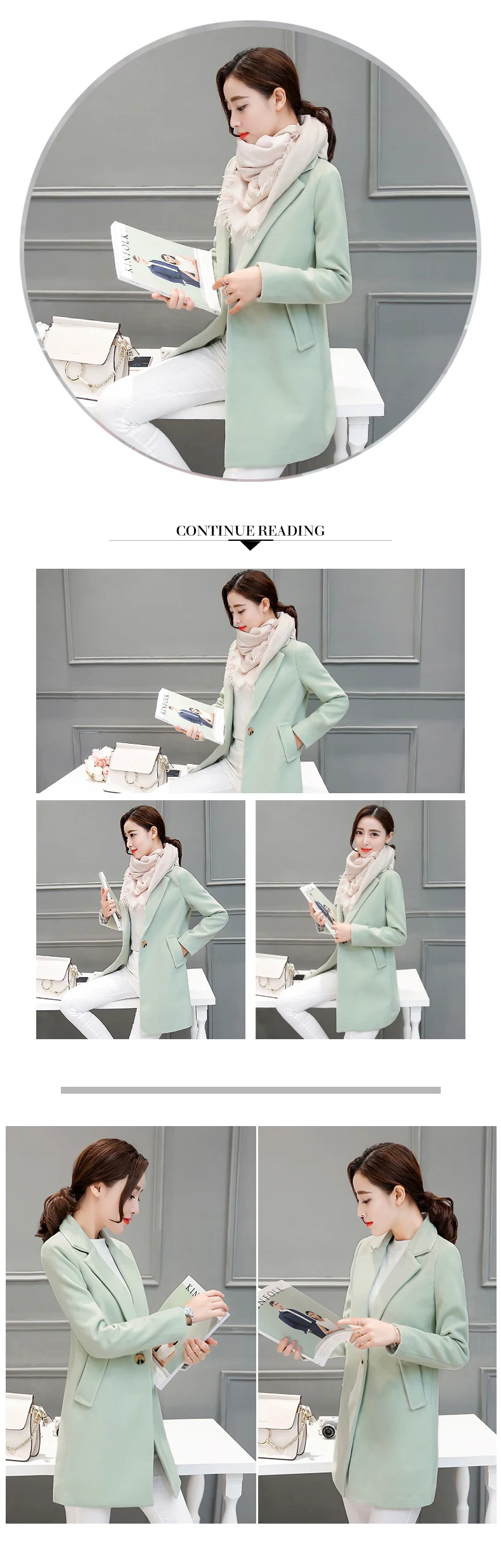 Autumn Winter Wool Coat Women Long Jacket New Plus size Korean Pink Jacket Women Blend Woolen Coat Black Elegant Female Overcoat
