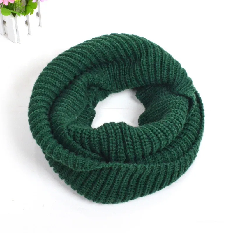 Новинка 2018 трикотажный зимний шарф для женщин Теплое кольцо модный однотонный