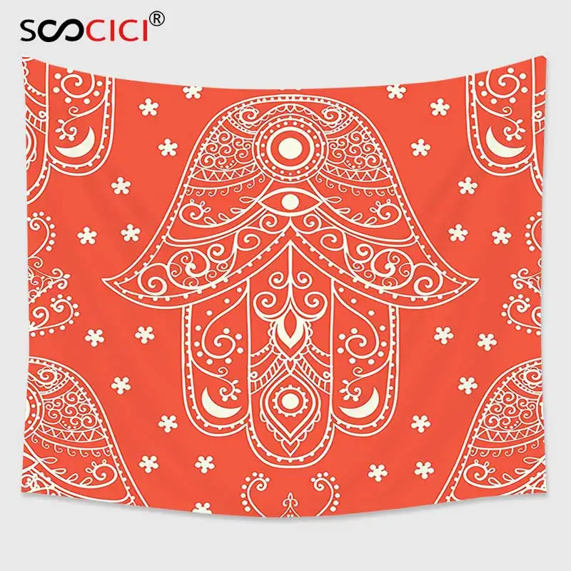 

Настенный Гобелен Cutom, коллекция украшений Хамса в египетском стиле Бохо Хамса ручной узор с амулетом дизайн глаз Свадебный декор Хна