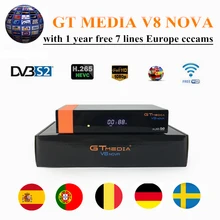 GT MEDIA V8 NOVA спутниковый ТВ приемник DVB-S2 с Свободная Европа Cccam Клайн 1 год Испания cccam c-line espa в WI-FI встроенный