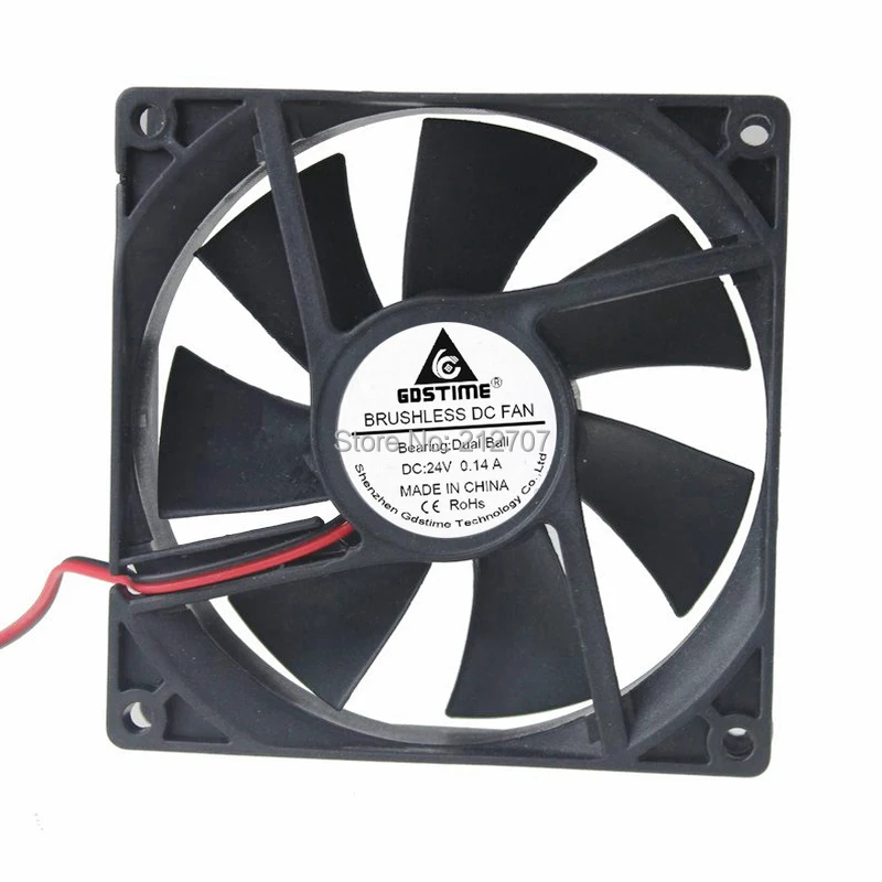 20 шт. Gdstime шарикоподшипник 92x92x25 мм DC 24V 2Pin 9 см 92 9225 Вентилятор охлаждения двигателя