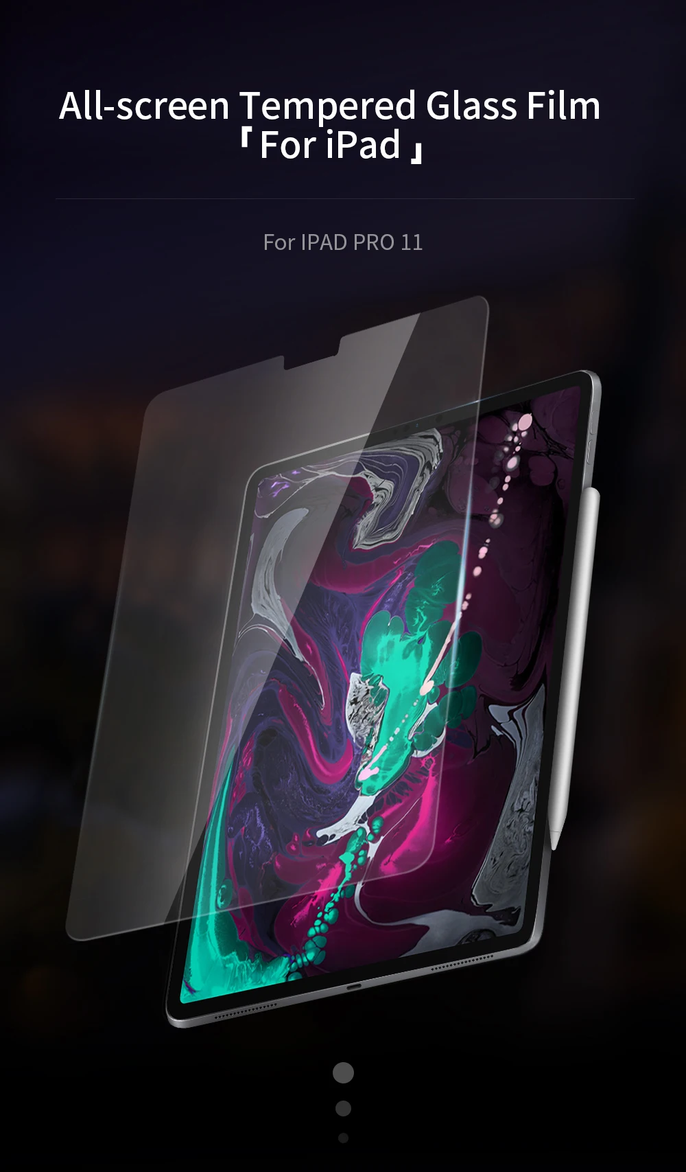 Закаленное стекло для iPad Pro 1" Защитная пленка для экрана Защита от отпечатков пальцев синий светильник полное покрытие