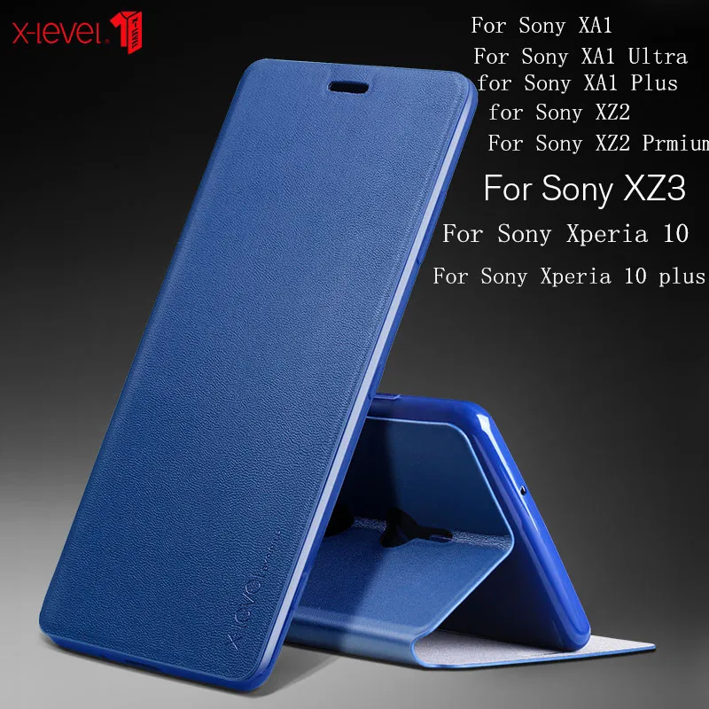 Для sony Xperia Xa2 Xa1 Plus Ultra чехол X-level Роскошный кожаный чехол s для sony Xperia 10 Plus Xz1 Xz2 Premium Xz3 Xz4 откидная крышка