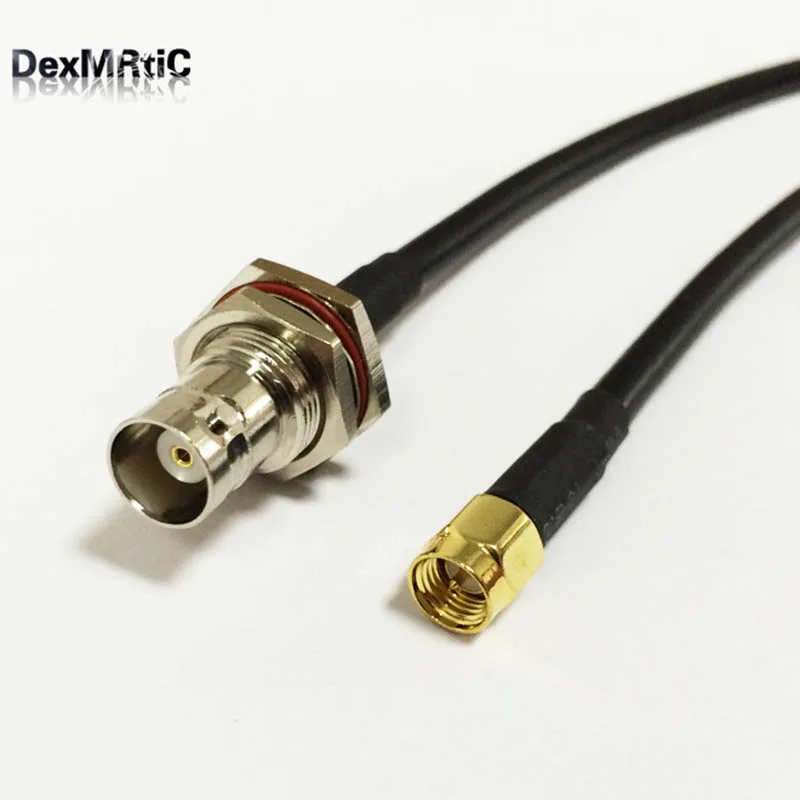 SMA штекер BNC Женский переборка косичка кабель адаптер RG58 50 см/100 см Оптовая Продажа