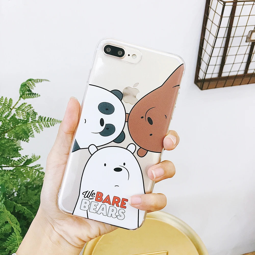 Горячий Мы Голые Медведи мягкий чехол для телефона для iPhone XS Max чехол милый мультяшный медведь для iPhone 6 6s 7 8 Plus X XR XS Max чехол