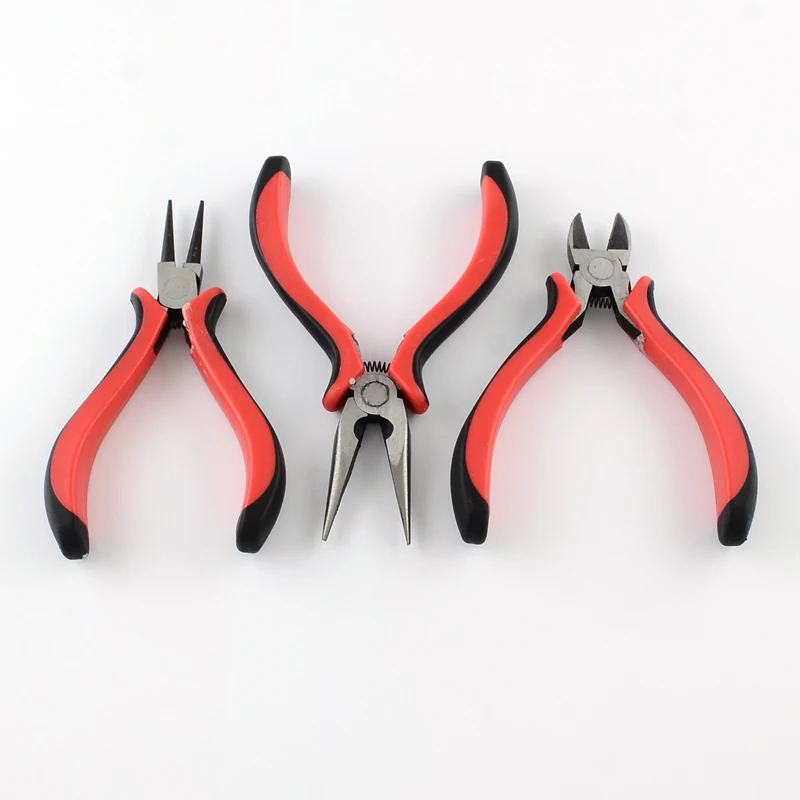 

3pcs Stainless Iron Jewelry Tool Sets Round Nose Pliers Wire-Cutter Pliers and Side-Cutting Pliers 114~131mm
