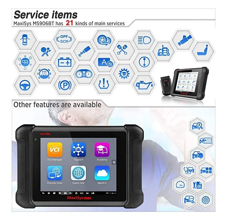 Autel MaxiSys MS906BT Bluetooth Автомобильный диагностический сканер