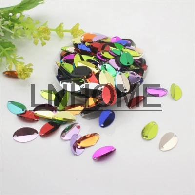 1000pcs 8*13mm Cup Oval Folded Sequins Horse Eyes Shape For Crafts Loose Paillettes Diy Wedding Sewing Accessories Mix Colors | Дом и сад