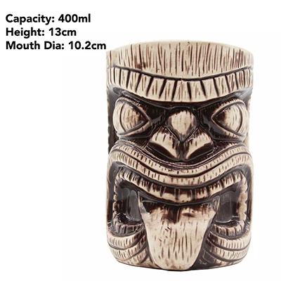 Tiki кружка Tiki стаканы керамические Гавайские кружки для вечеринок очки - Цвет: As pic shows