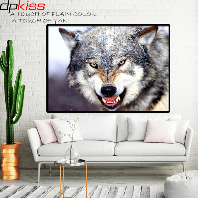 Dpkiss 5D Diy foamiran Алмазный живопись волк вышивка крестом стразы алмазы мозаика алмаз