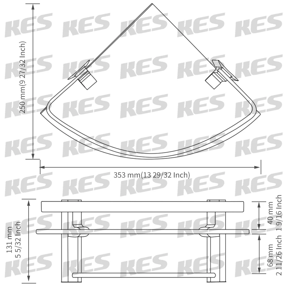 KES A4123A алюминиевая стеклянная угловая полка для ванной комнаты с креплением на стену для полотенец, серебристый песок