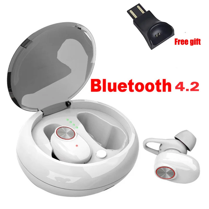 Bluetooth 4.2 white Беспроводные наушники, гарнитура Bluetooth V5.0, беспроводные наушники, стерео гарнитура для samsung, iphone, Xiaomi - Цвет: Bluetooth 4.2 white