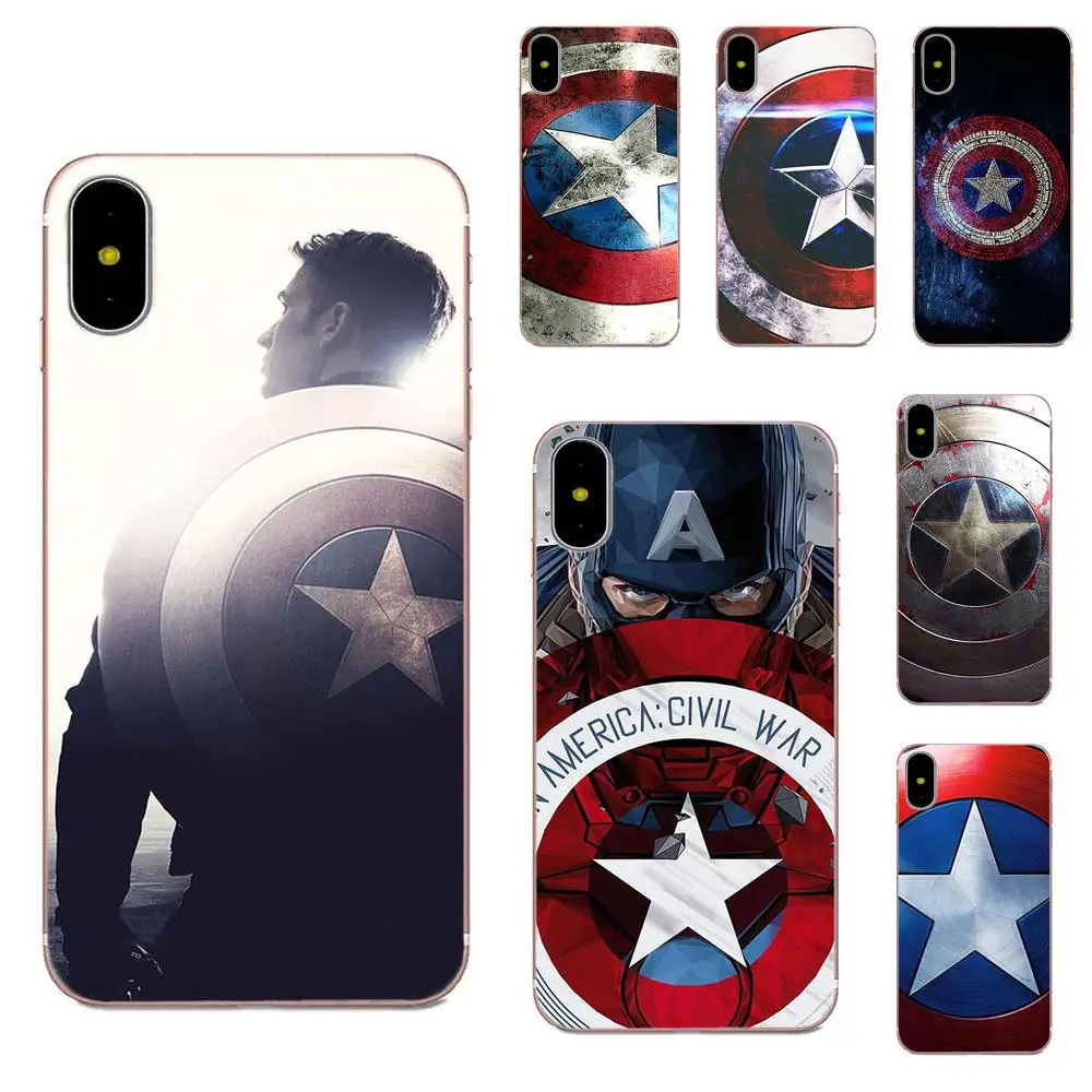 Прозрачный мягкий чехол Captain America Shield для Huawei P8 P9 P10 P20 P30 Mate 7 8 9 10 20 Lite Plus Pro