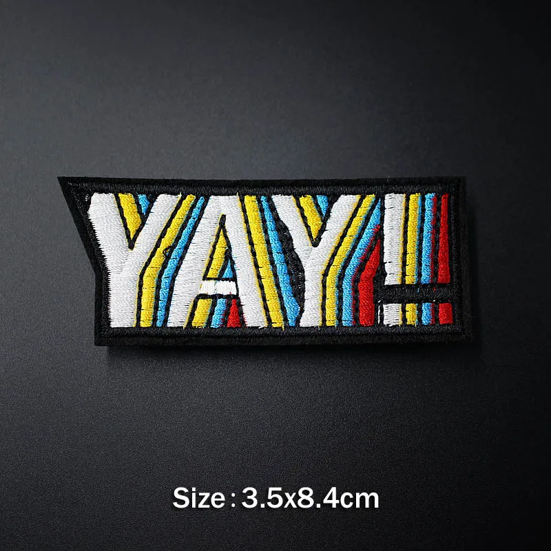 9 YES ROCK COOL POW DIY тканевые Значки для одежды, декоративные железные нашивки, одежда для шитья, декоративная аппликация, нашивки для шитья - Цвет: 9