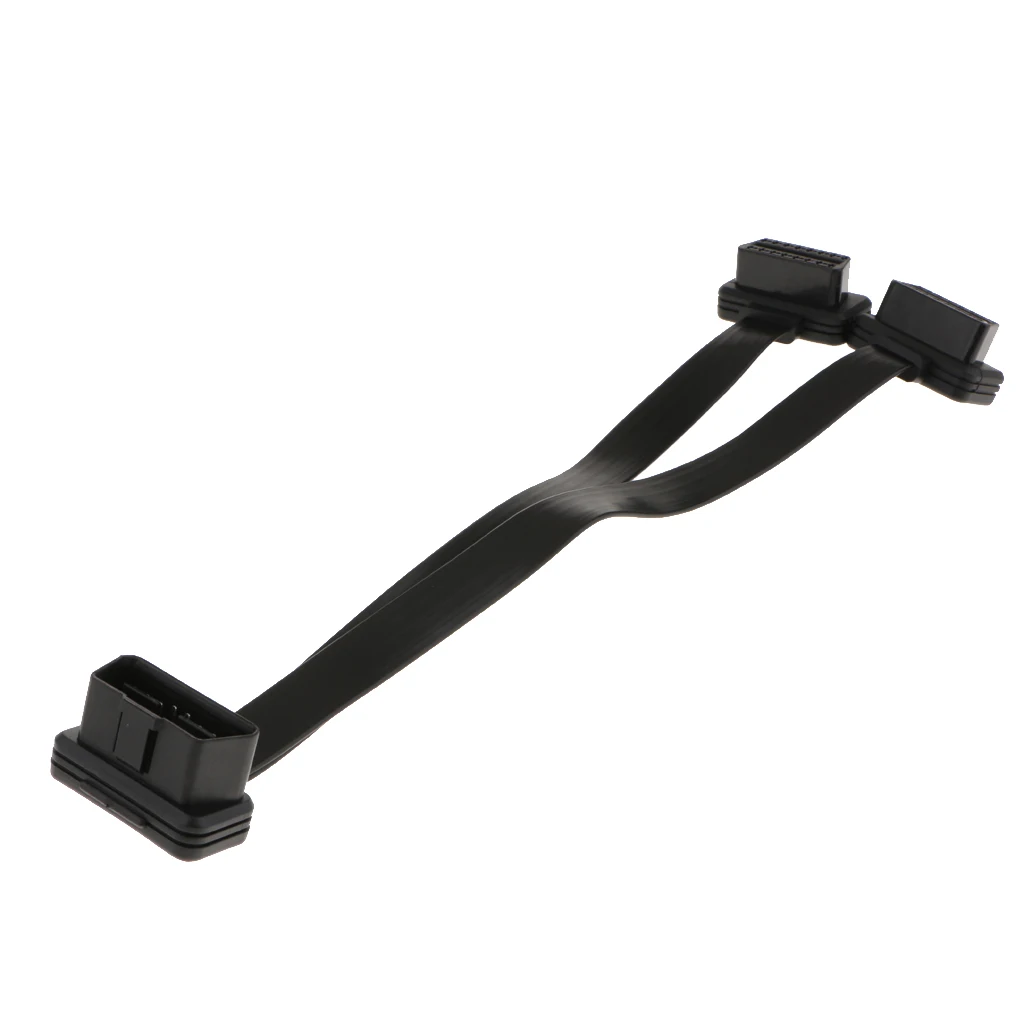 

Universal OBDII OBD2 16 Pin Y Splitter Male to Dual Female Extension Cable Adapter Car Diagnostic Service Tool 300mm Black