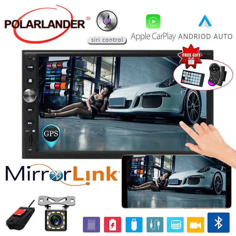 7 'ƈ DIN Автомобильный Радио сенсорный экран Камера заднего вида DVR gps Navi Зеркало