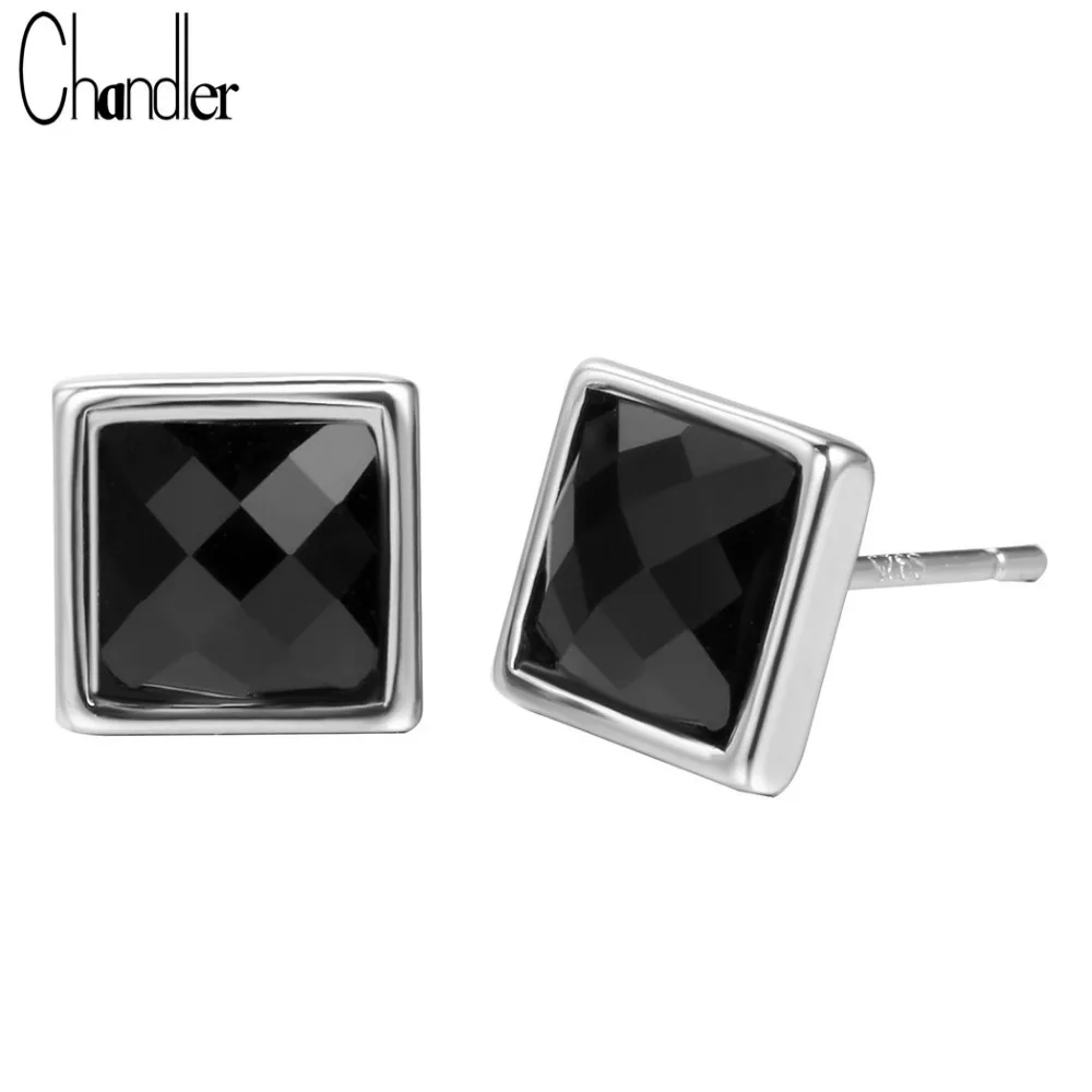 Серьги Chandler квадратный из черного стекла горного хрусталя Классическая