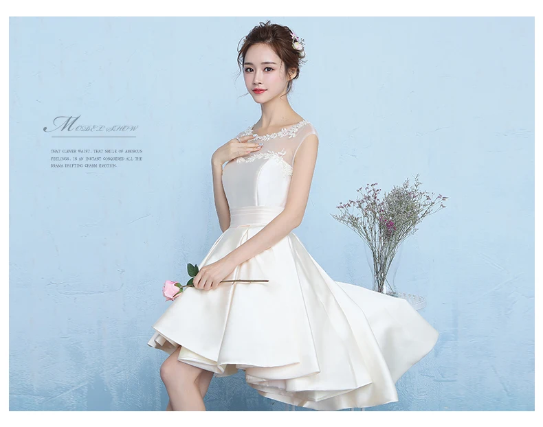 Vestidos de boda invitada, новинка, кружевное атласное платье с кристаллами, цвета шампанского, серебряное, на высоком и низком каблуке, платье подружки невесты, длина до колена