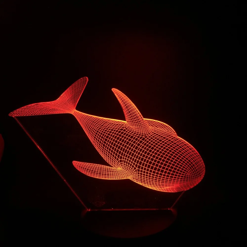 Милый КИТ 3D светодиодный светильник с животными Новинка Ночной Veilleuse игрушки на