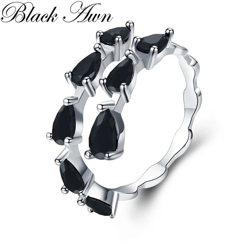 Женское кольцо с шпинелем Blcak Awn модное ювелирное изделие из 925 пробы серебра