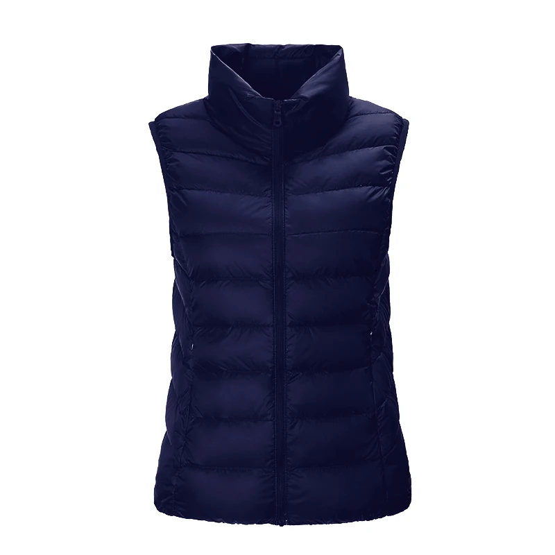 navy blue SINGRAIN, Женский жилет куртка пуховик куртка утиный рукавов, зимний теплый пуховый - Цвет: navy blue